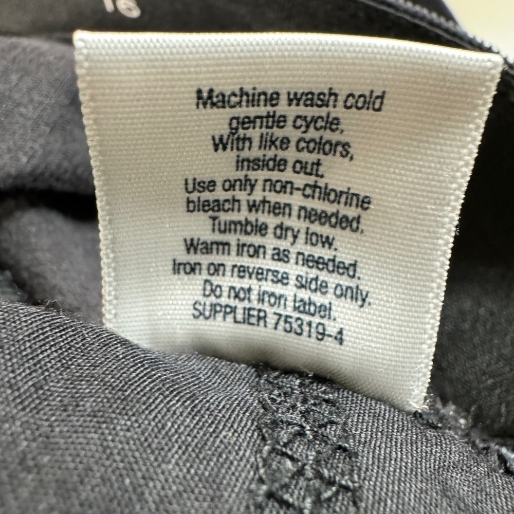 Corduroy Black Pull On Straight Leg Womens 16 Spooky Fall Witchy Comfort Stretch - Picture 9 of 13